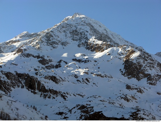 Smooth Rock Snowy Mountains