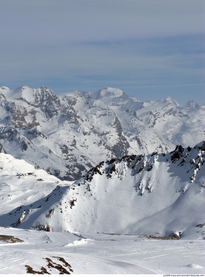 Smooth Rock Snowy Mountains