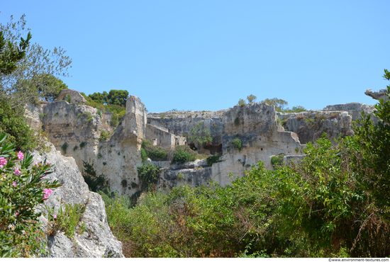 Cliffs Overgrown Rock