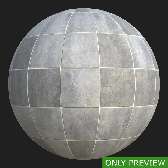 PBR substance material of floor tiles created in substance designer for graphic designers and game developers