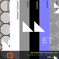 PBR substance material of marble floor created in substance designer for graphic designers and game developers