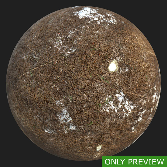 PBR substance material of forest ground snowy created in substance designer for graphic designers and game developers