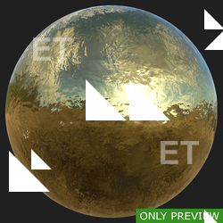 PBR substance material of gold created in substance designer for graphic designers and game developers