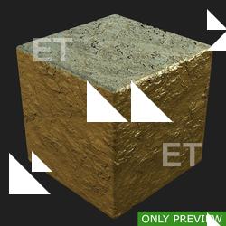 PBR substance material of gold created in substance designer for graphic designers and game developers