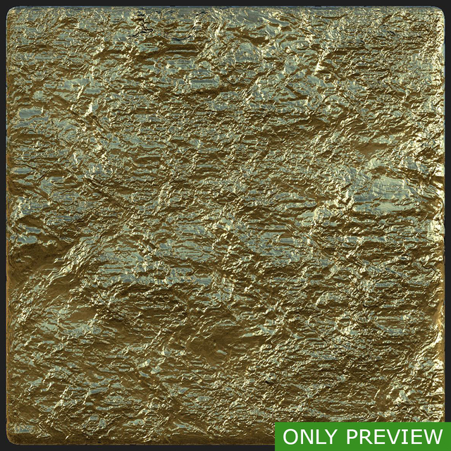 PBR substance material of gold created in substance designer for graphic designers and game developers