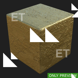PBR substance material of gold created in substance designer for graphic designers and game developers