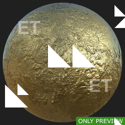 PBR substance material of gold created in substance designer for graphic designers and game developers