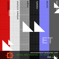 PBR substance material of metal floor red painted created in substance designer for graphic designers and game developers