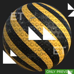 PBR substance material of metal floor warning stripes painted created in substance designer for graphic designers and game developers