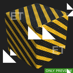 PBR substance material of metal floor warning stripes painted created in substance designer for graphic designers and game developers