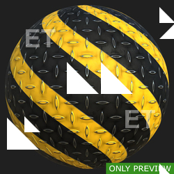 PBR substance material of metal floor warning stripes painted created in substance designer for graphic designers and game developers