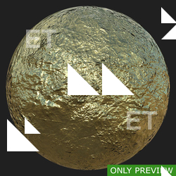 PBR substance material of gold created in substance designer for graphic designers and game developers