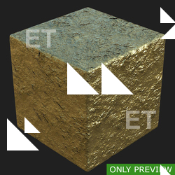 PBR substance material of gold created in substance designer for graphic designers and game developers