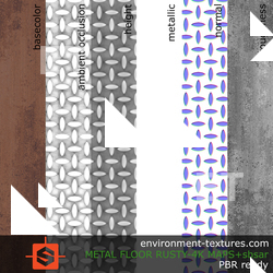 PBR substance material of metal floor rusty created in substance designer for graphic designers and game developers