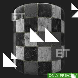 PBR substance material of marble floor damaged created in substance designer for graphic designers and game developers