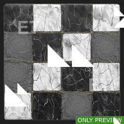 PBR substance material of marble floor damaged created in substance designer for graphic designers and game developers