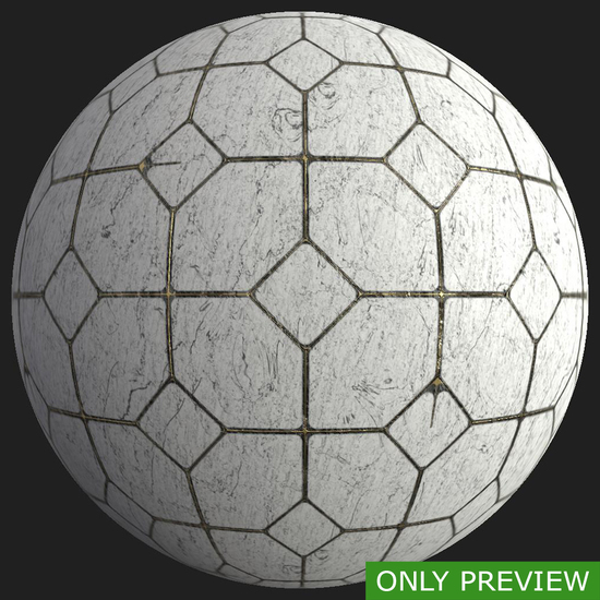 PBR substance material of marble floor created in substance designer for graphic designers and game developers