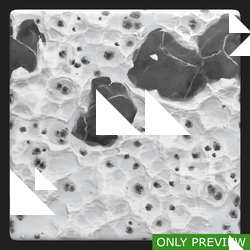 PBR substance material of ground snowy stones created in substance designer for graphic designers and game developers.