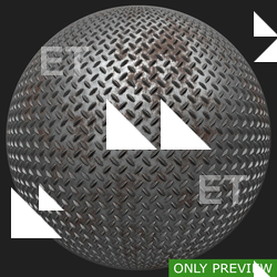 PBR substance material of metal floor rusted created in substance designer for graphic designers and game developers.