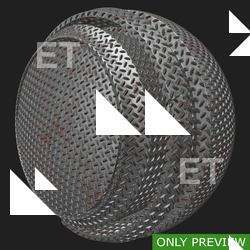PBR substance material of metal floor rusted created in substance designer for graphic designers and game developers.
