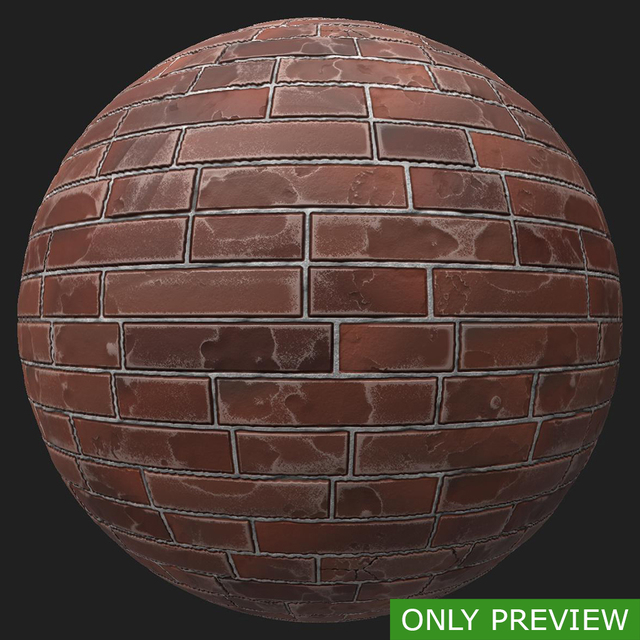 PBR substance material of wall brick old created in substance designer for graphic designers and game developers.