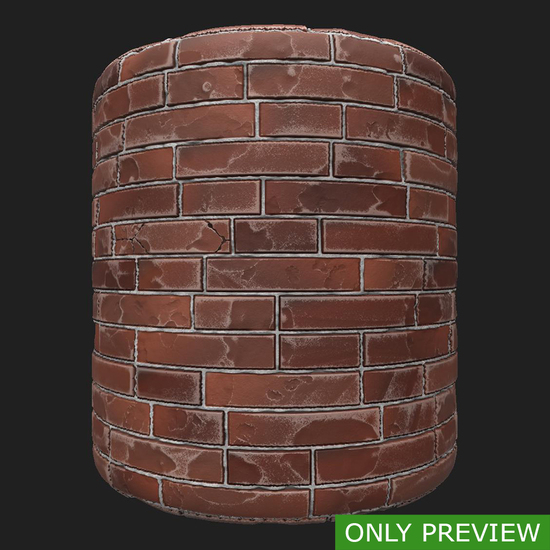 PBR substance material of wall brick old created in substance designer for graphic designers and game developers.