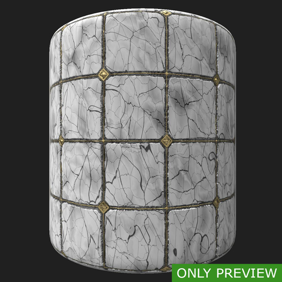 PBR substance material of marble floor created in substance designer for graphic designers and game developers