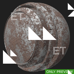 PBR substance material of rusty metal studded created in substance designer for graphic designers and game developers