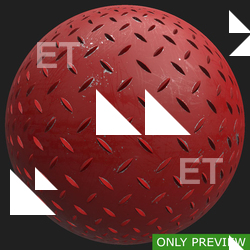 PBR substance material of metal floor painted red created in substance designer for graphic designers and game developers