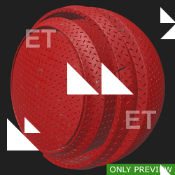 PBR substance material of metal floor painted red created in substance designer for graphic designers and game developers