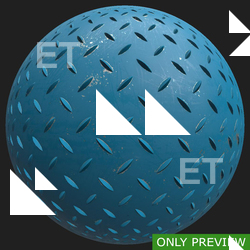 PBR substance material of metal floor painted blue created in substance designer for graphic designers and game developers