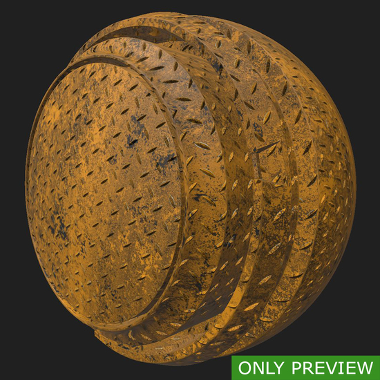 PBR substance material of metal floor painted dirty created in substance designer for graphic designers and game developers