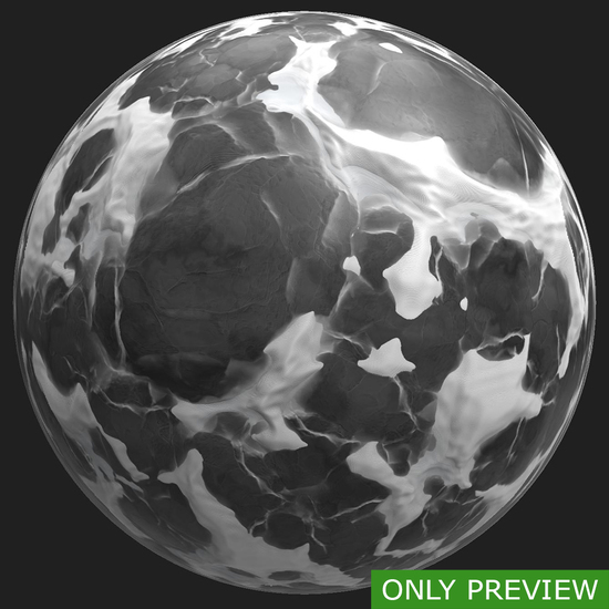 PBR substance material of ground snowy stones created in substance designer for graphic designers and game developers