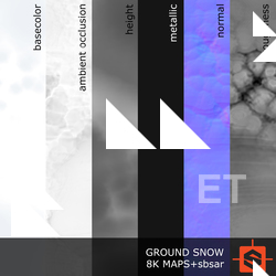 PBR substance material of ground snow created in substance designer for graphic designers and game developers