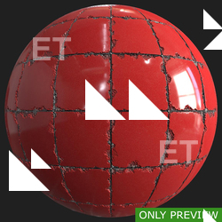 PBR substance material of wall tiles damaged created in substance designer for graphic designers and game developers