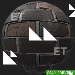 PBR wall bricks old preview 0001