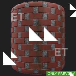 PBR substance material of wall bricks dirty created in substance designer for graphic designers and game developers