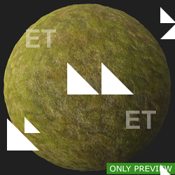 PBR substance material of moss created in substance designer for graphic designers and game developers