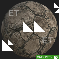 PBR substance material of rock cracked created in substance designer for graphic designers and game developers