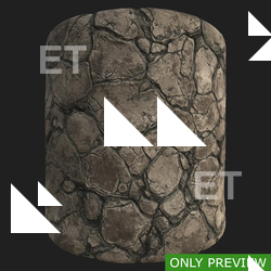 PBR substance material of rock cracked created in substance designer for graphic designers and game developers