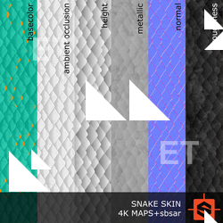 PBR substance material of snake skin created in substance designer for graphic designers and game developers