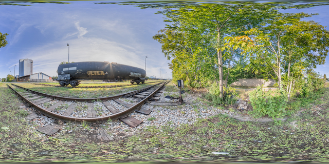 Panorama HDR background industrial street