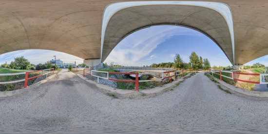 Panorama HDR background under bridge