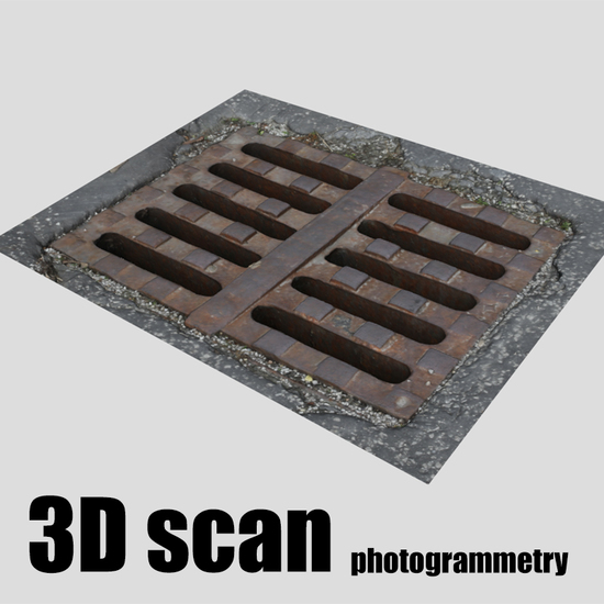 3D scan manhole cover rusty