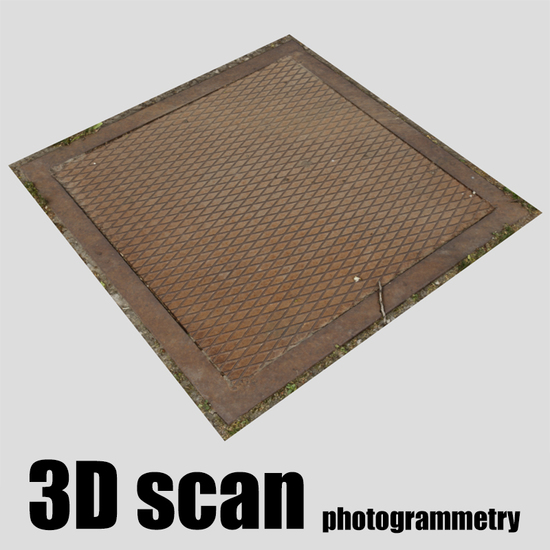 3D scan manhole cover rusty