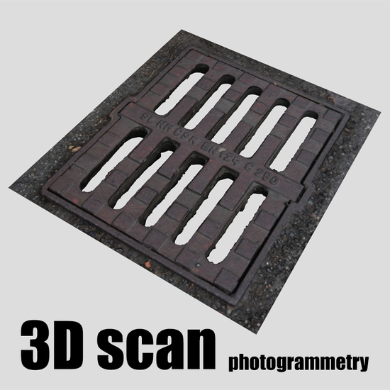 3D scan manhole cover rusty