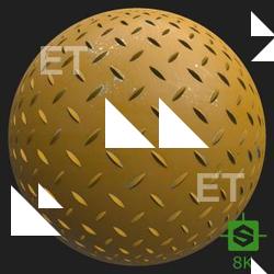 PBR Texture of Metal Floor Painted Yellow