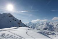 Photo Texture of Background Snowy Mountains