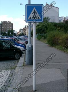 Photo Texture of Pedestrian Crossing Traffic Sign