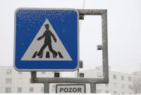 Photo Texture of Pedestrian Crossing Traffic Sign